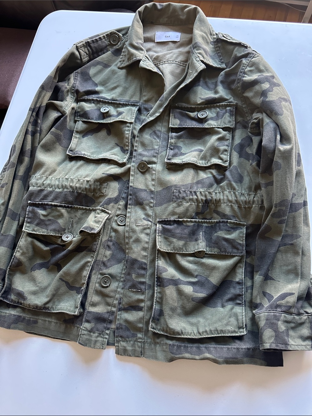 Military-Style Field Jacket in Olive Camo